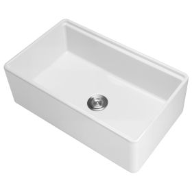 32.5x20 inch Farmhouse Sink, White Sink Workstation, Fireclay Undermount Basins, Apron Front Single Bowl Basin with Multiple Accessories