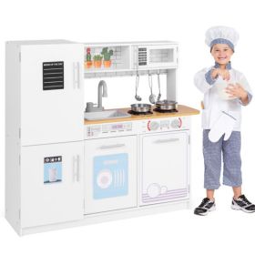 Kids Pretend Play Kitchen Set Certified Realistic Sound with Storage & Accessories