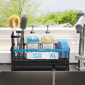 Extra Large Sponge Holder for Kitchen Sink Organizer Caddy, Dish Brush Scrubber Holder,Stainless Steel Sink Box Utensil Holder