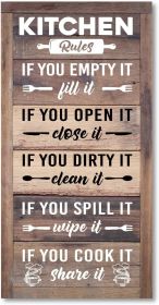 Kitchen Decor Wall, Rustic Kitchen Decorations, Kitchen Décor, Kitchen Rules Sign, Kitchen Wall Décor, Kitchen Decor and Accessories