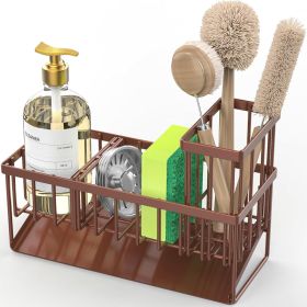 Kitchen Sink Caddy, Sponge Holder for Kitchen Sink, Kitchen Sink Organzier and Storage with High Brush Holder