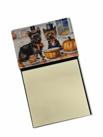 NEW Cairn Terrier Fall Kitchen Pumpkins Sticky Note Holder Refillable Dispenser Self-Sticky Note Pads, Memo Pads Blank Desk Accessories
