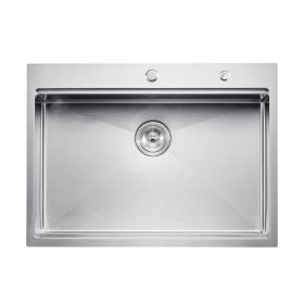 30 inch Kitchen Sink Workstation, 304 Stainless Steel Top Mount Sinks, Drop-In Single Bowl Farmhouse Basin with Ledge & Multiple Accessories