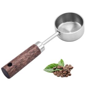 15ml Wooden Handle Measuring Spoon Coffee Powder Milk Powder Spoon (Color: Silver, Type: Kitchen Tools)