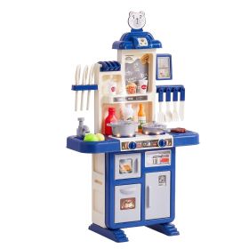 Kids Kitchen Playset, Toddler Kitchen with Cooking Stove with Steam, Sounds and Lights (product color: Blue, Product Type: Integrated)
